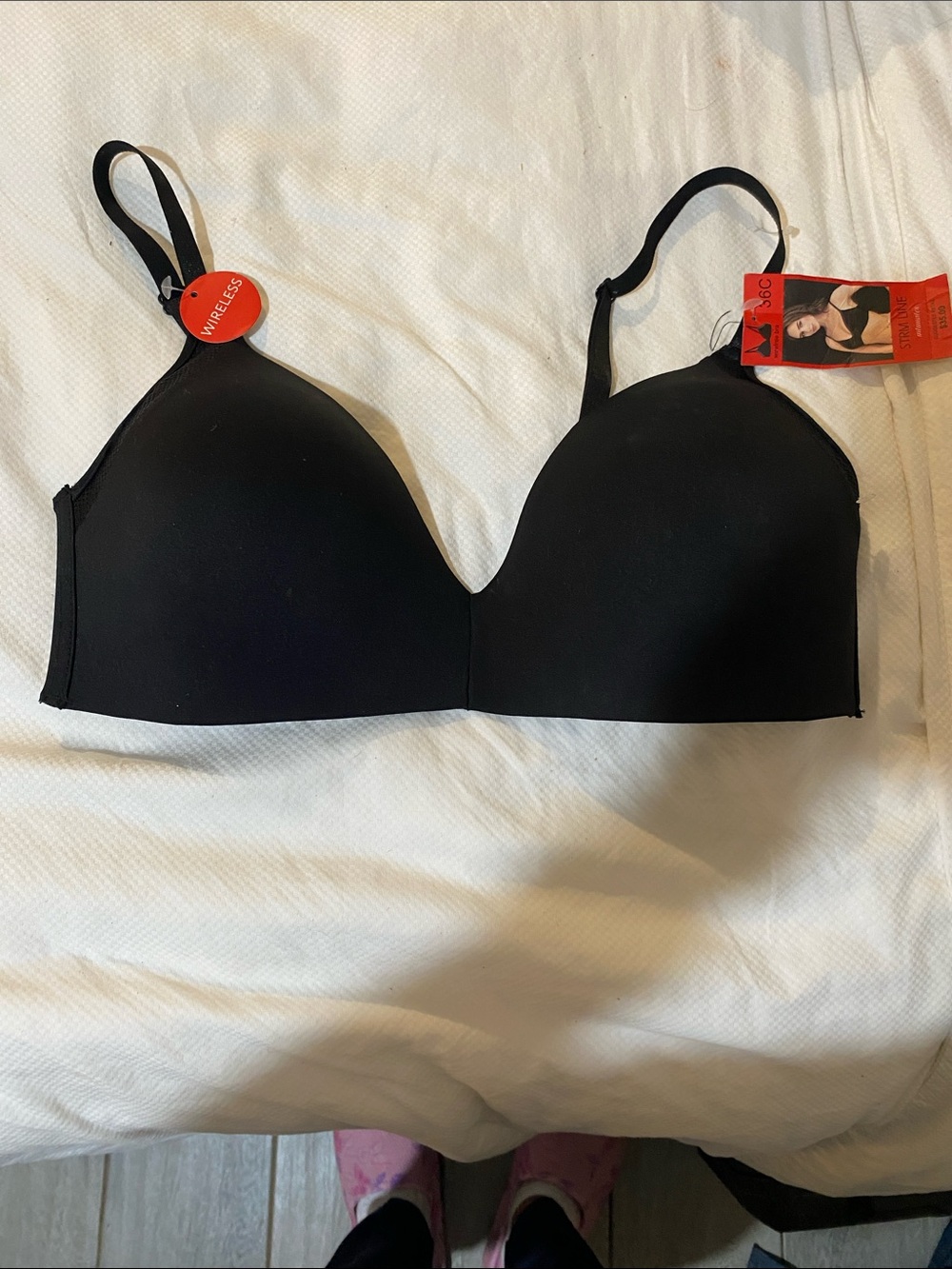 Strm lene  Wireless Black T-Shirt Bra - Unbranded